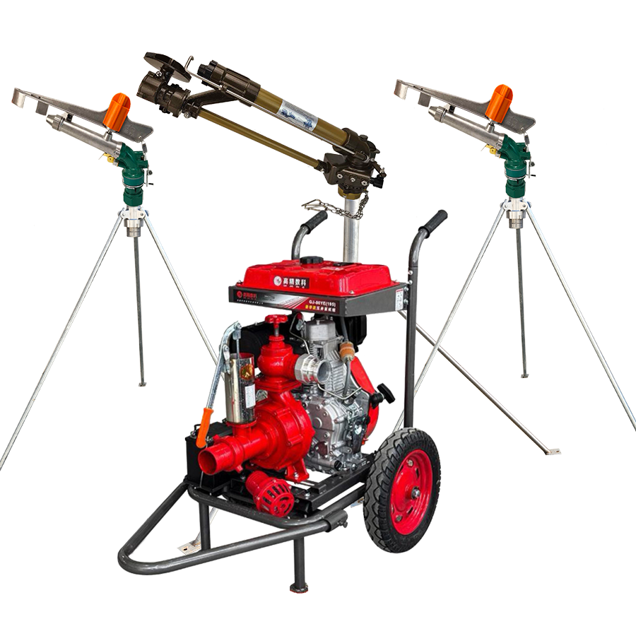 新乡一体式灌溉机组 全套喷枪水带配齐 抗旱浇地神器